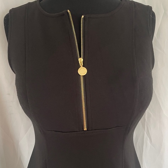 Calvin Klein Classic Black Dress with Gold Zipper Size 4 - Picture 5 of 10
